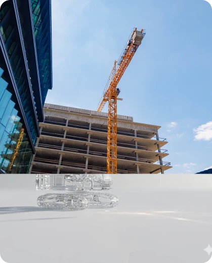 Montagem de gruas com restrição de altura