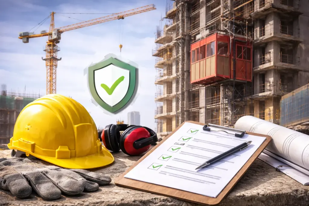 O que a NR-18 exige para gruas e elevadores de obra?